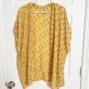 Loft | Mustard Yellow Printed Kimono